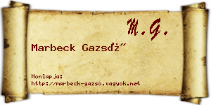 Marbeck Gazsó névjegykártya